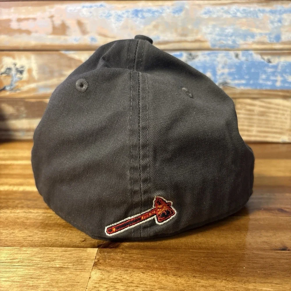 Atlanta Braves Hat Cap Fitted Size Med GRAY New Era 49forty Baseball